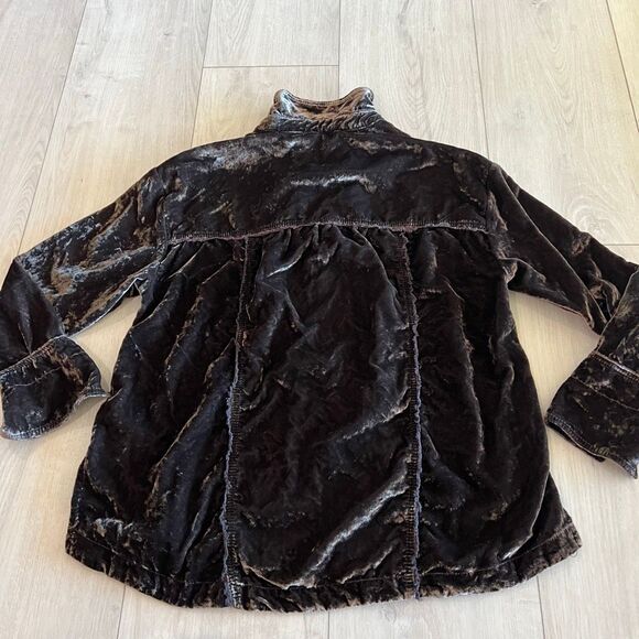 Free people Marianne Velvet Top in Midnight Brown size xs - Picture 5 of 9
